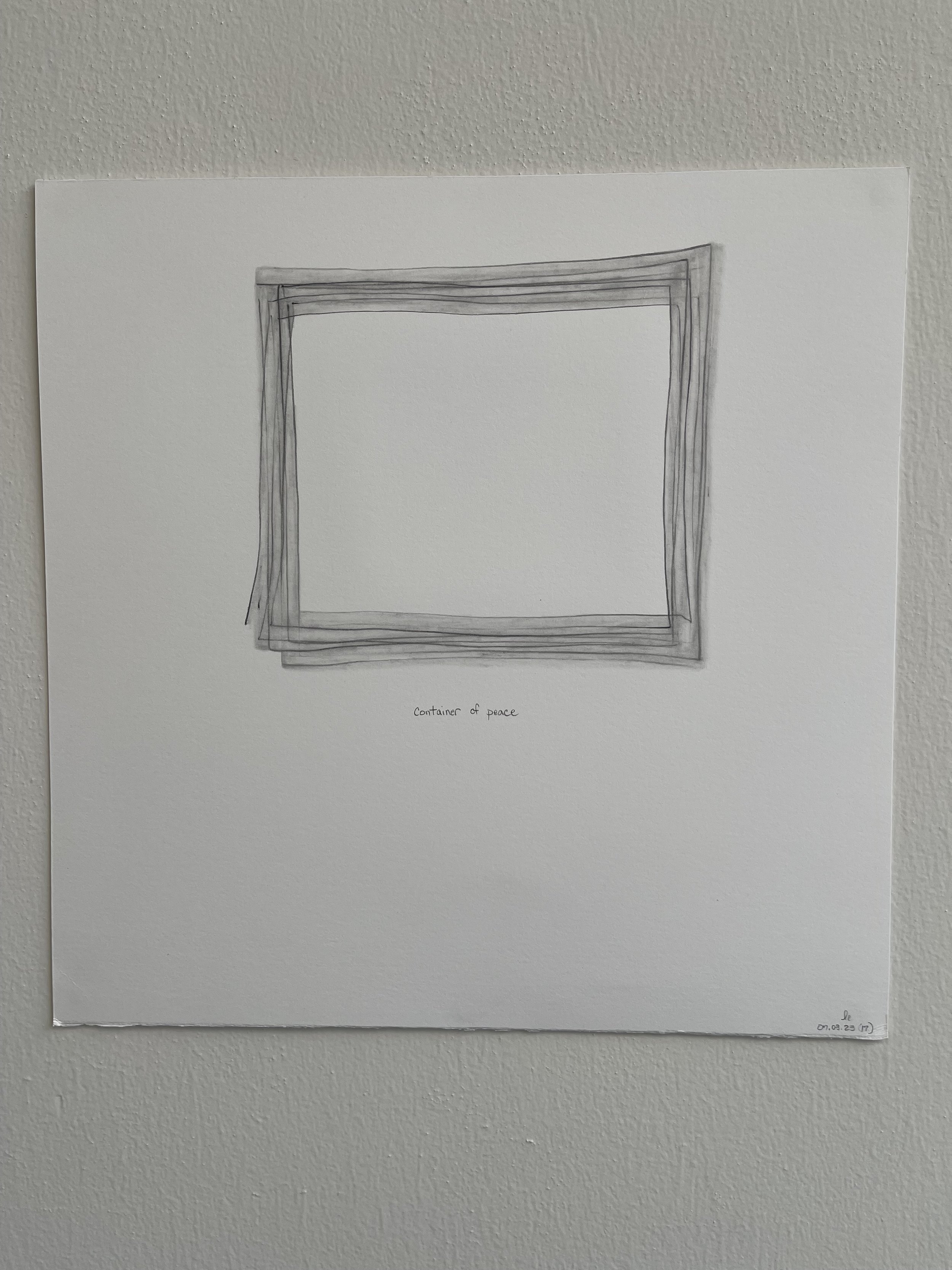 container of peace (17), 2023 | graphite on Fabriano paper | 14.75" x 14.75"