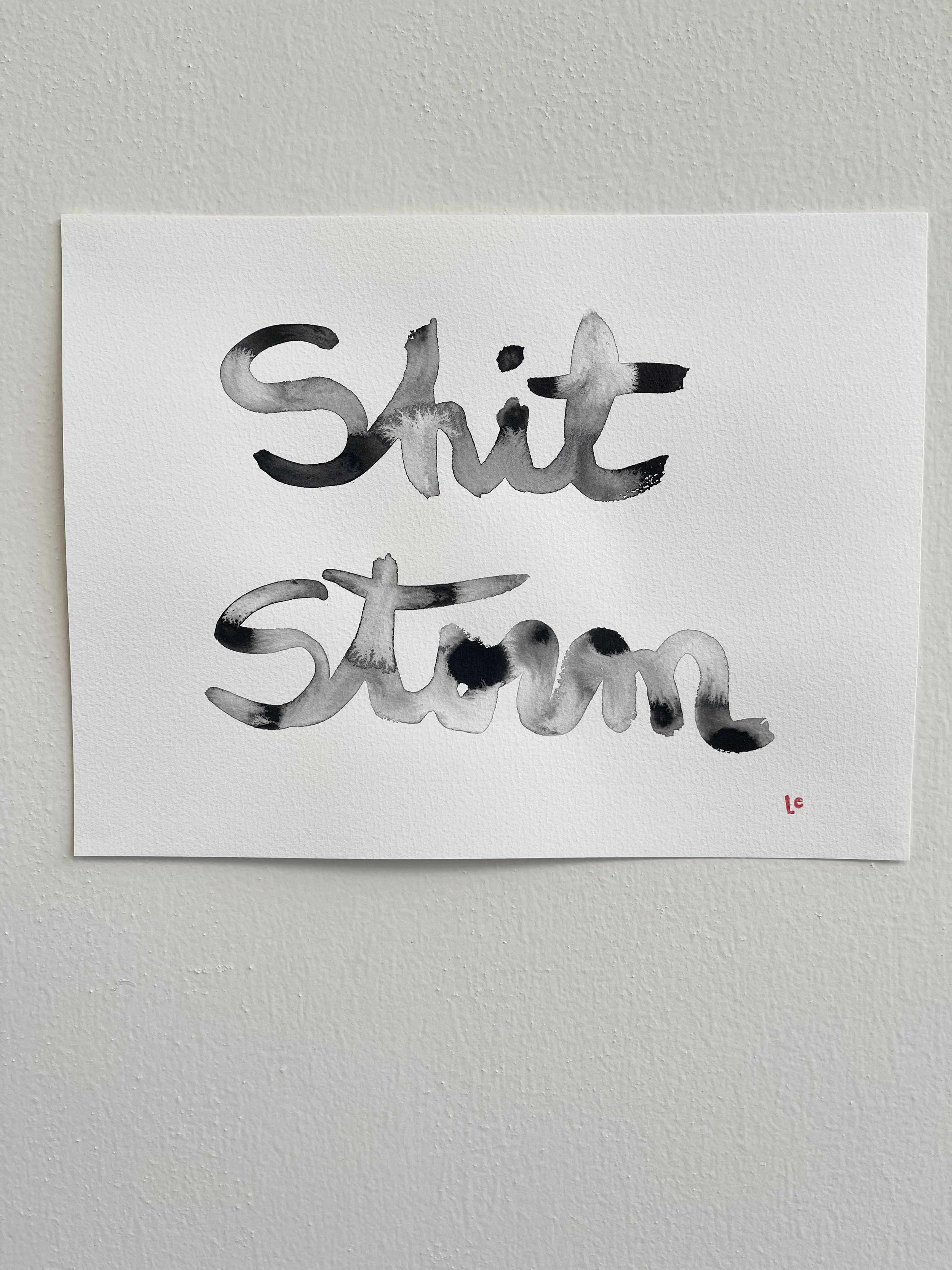 shit storm, 2023 | sumi ink on Fabriano paper | 12" x 9"