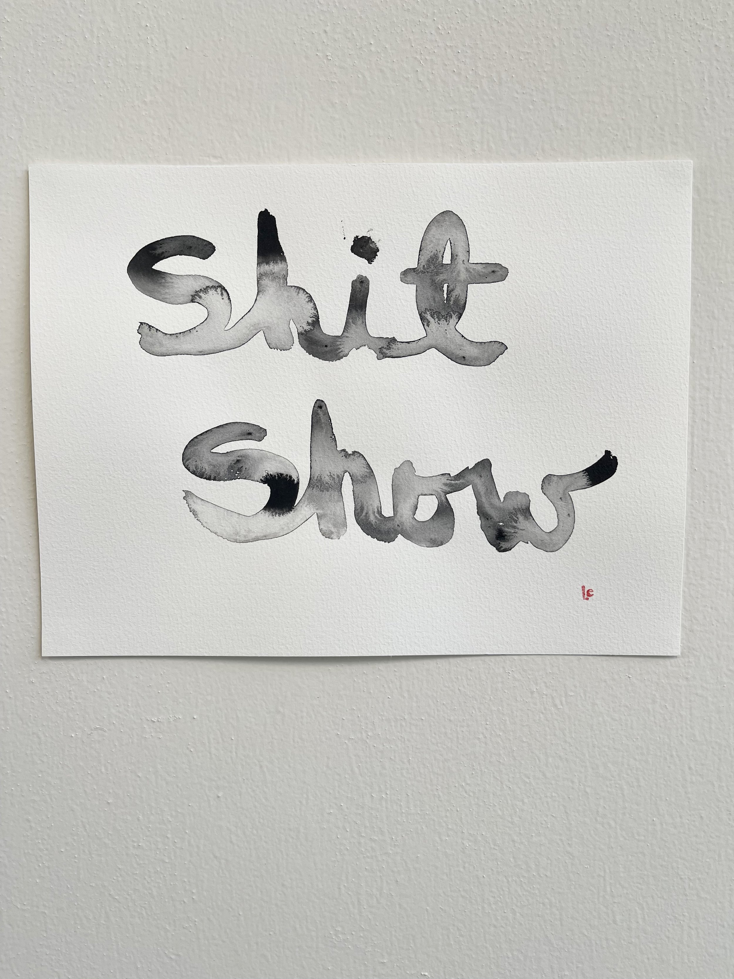 shit show, 2023 | sumi ink on Fabriano paper | 12" x 9"