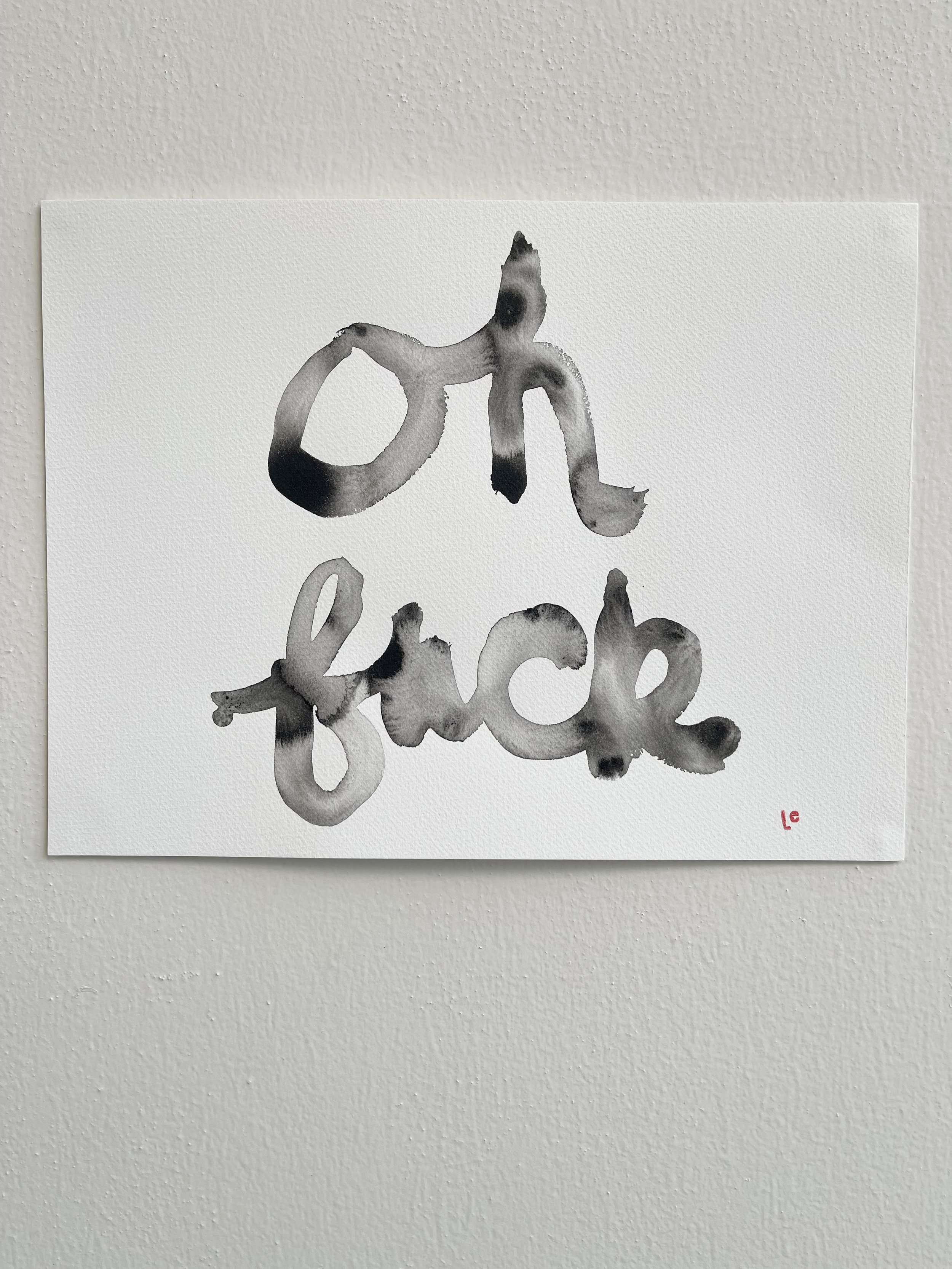 oh fuck, 2023 | sumi ink on Fabriano paper | 12" x 9"