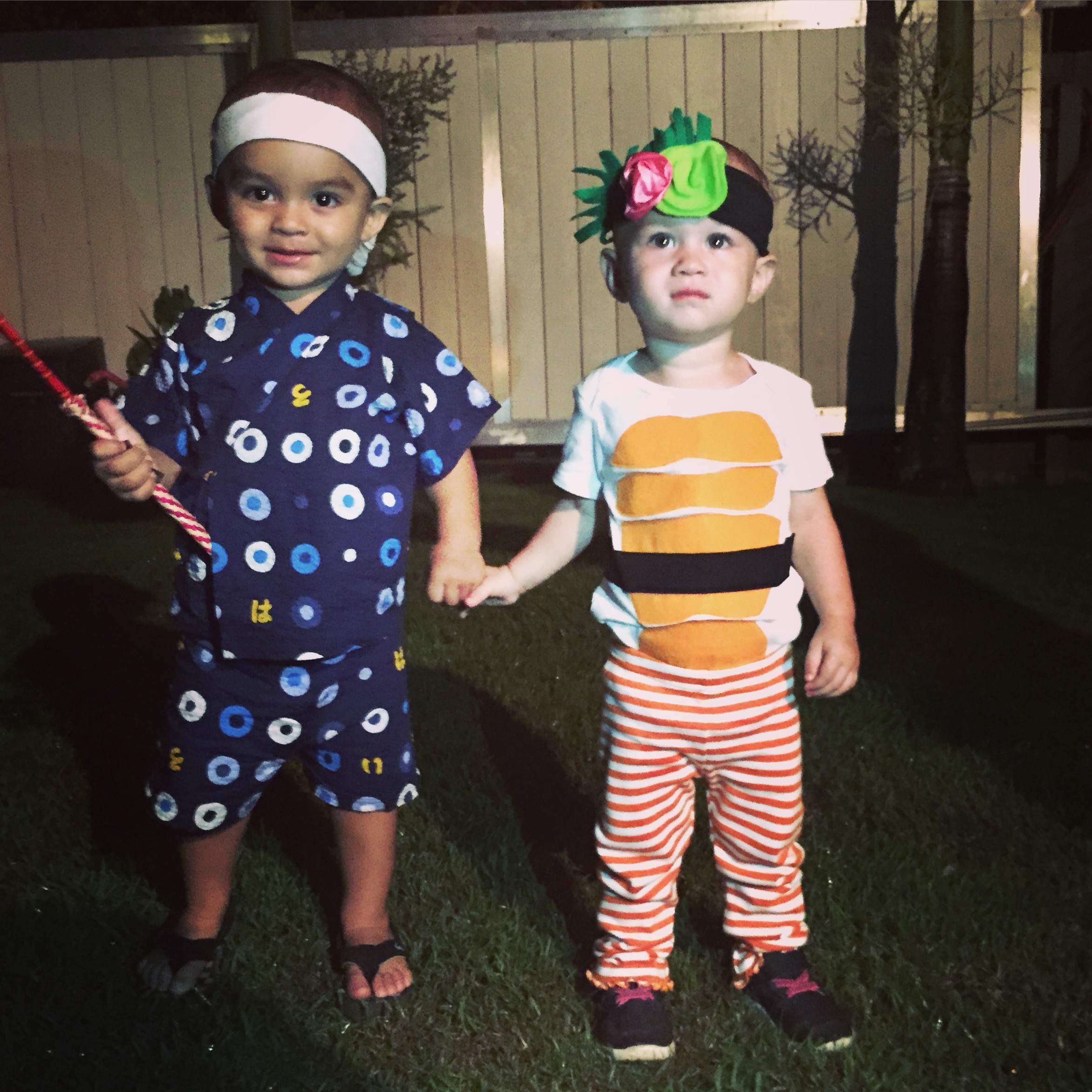 And over on O'ahu Baby Ace (my grandson) the Sushi chef and the Sushi (Makua's daughter, Nalia) were on a roll!