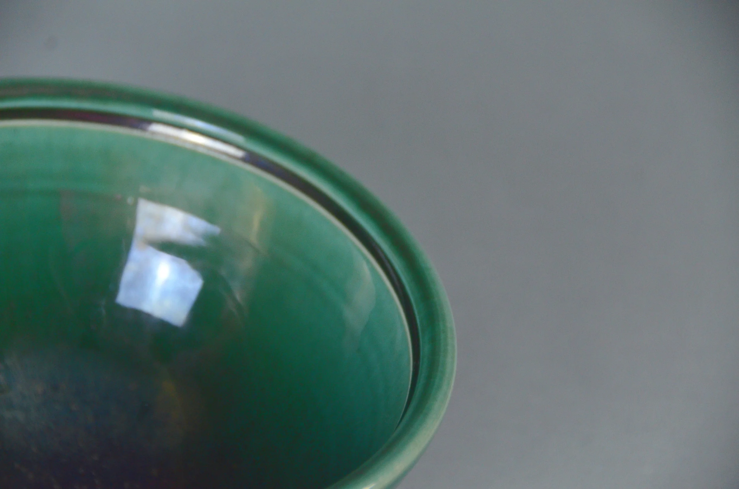 Porcelain Green Japanese Bowl Set | Hand thrown porcelain on a potter's wheel. High Fired, Cone 10, Copper Teal Glaze, Hand Trimmed, Ceramic | Caldwell Pottery