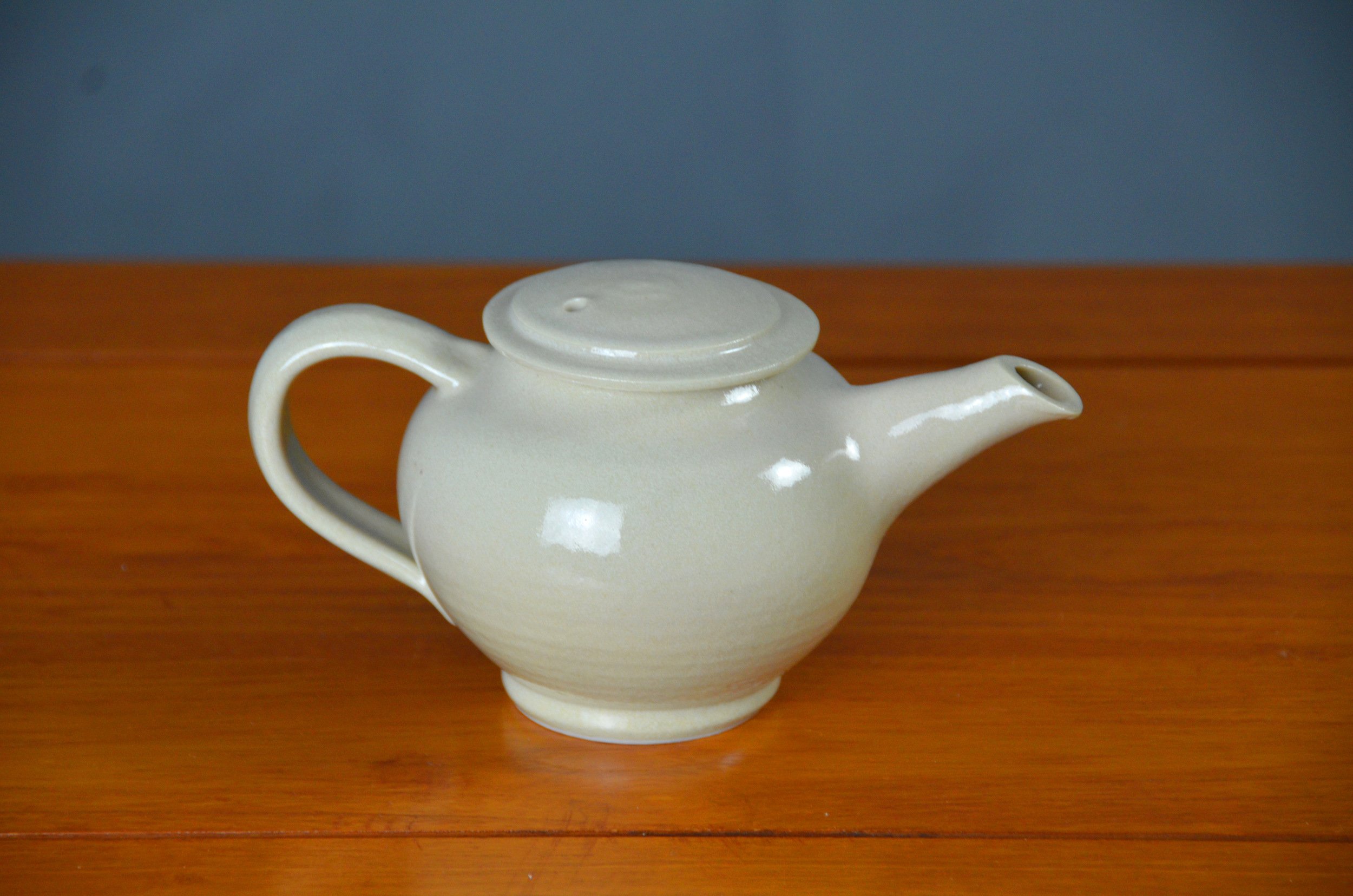 Porcelain White Japanese Teapot | Hand thrown porcelain on a potter's wheel.  High Fired, Cone 10, Decorative White Glaze, Hand Trimmed, Ceramic | Caldwell Pottery