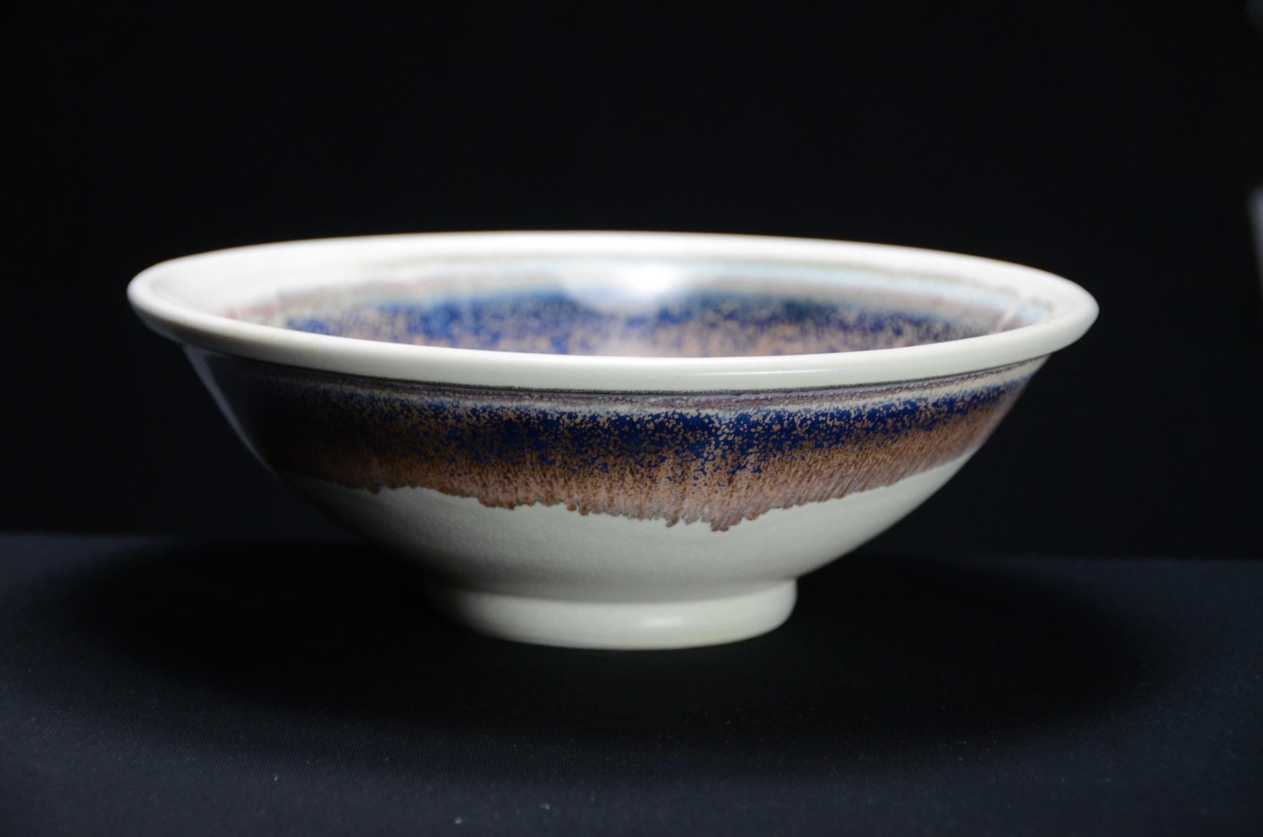 Porcelain Japanese White Banded Bowl | Hand thrown porcelain on a potter's wheel.  High Fired, Cone 10, Banded Glaze, Hand Trimmed, Ceramic | Caldwell Pottery