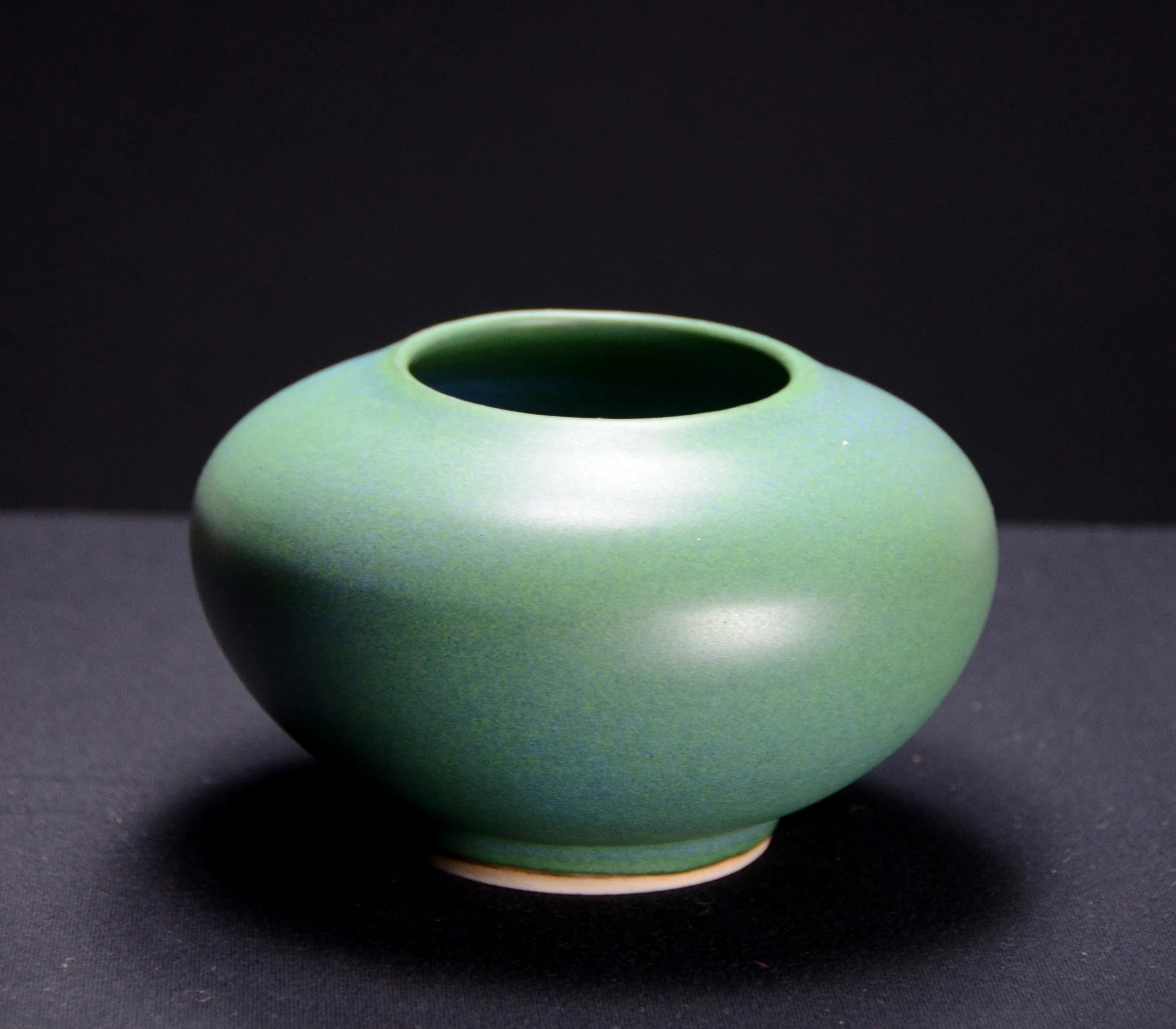 Porcelain Matte Green Vase | Hand thrown porcelain on a potter's wheel. High Fired, Cone 10, Matte Green Glaze, Hand Trimmed, Ceramic | Caldwell Pottery