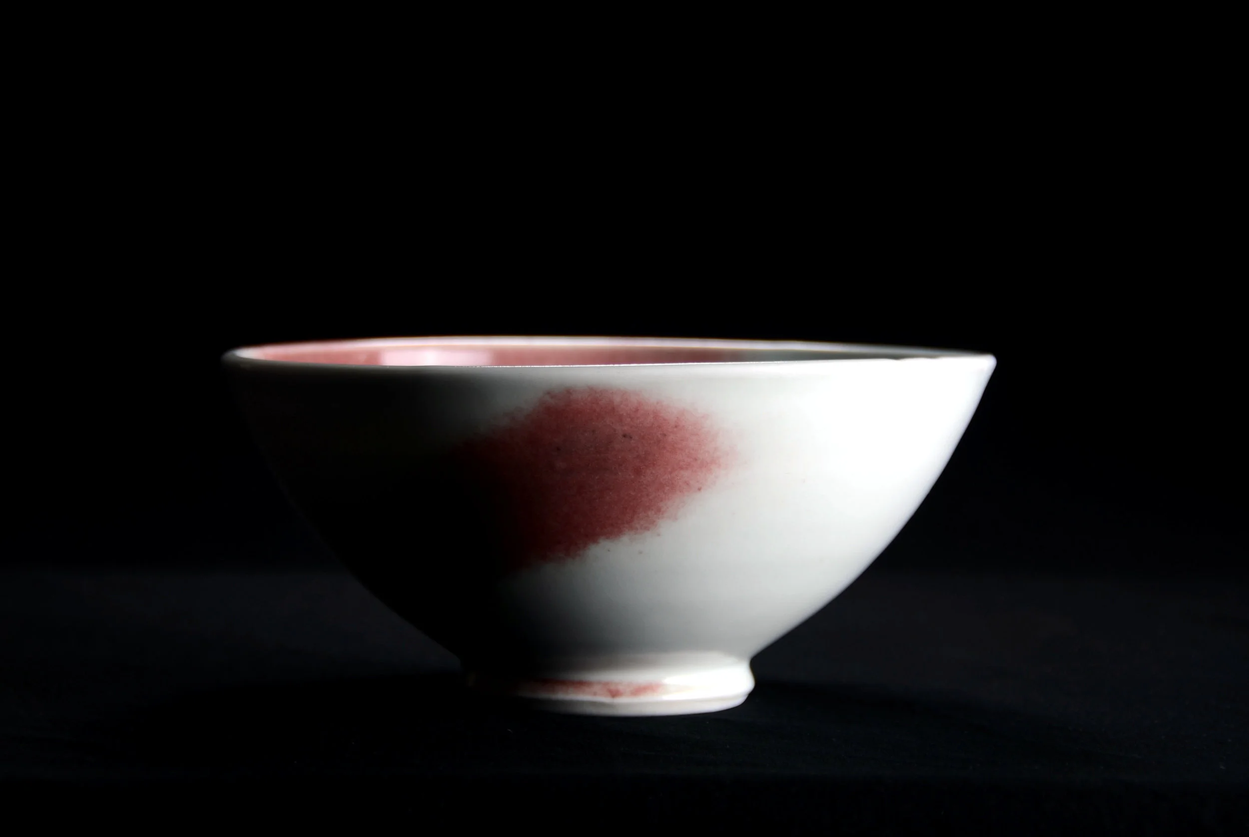 Porcelain Red & White Bowl | Hand thrown porcelain on a potter's wheel. High Fired, Cone 10, Assorted Glazes, Hand Trimmed, Ceramic | Caldwell Pottery