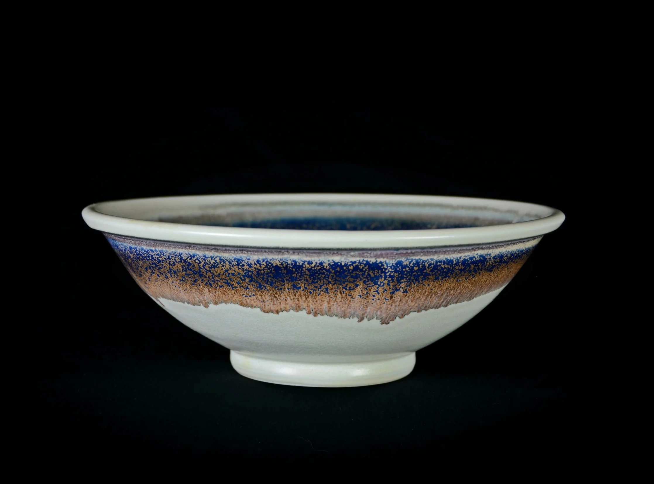 Porcelain Japanese White Banded Bowl | Hand thrown porcelain on a potter's wheel. High Fired, Cone 10, Banded Glaze, Hand Trimmed, Ceramic | Caldwell Pottery