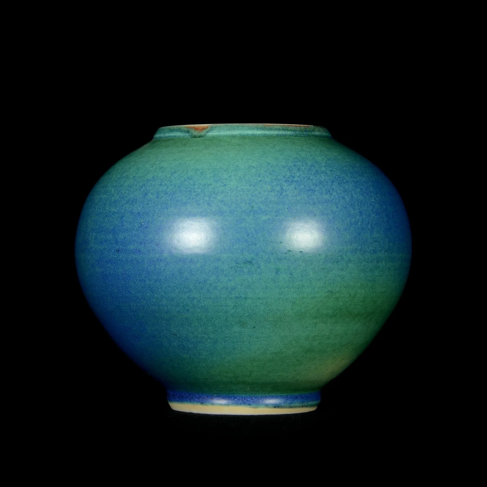 Porcelain Blue & Green Vase | Hand thrown porcelain on a potter's wheel. High Fired, Cone 10, Matte Blue & Green Glaze, Hand Trimmed, Ceramic | Caldwell Pottery
