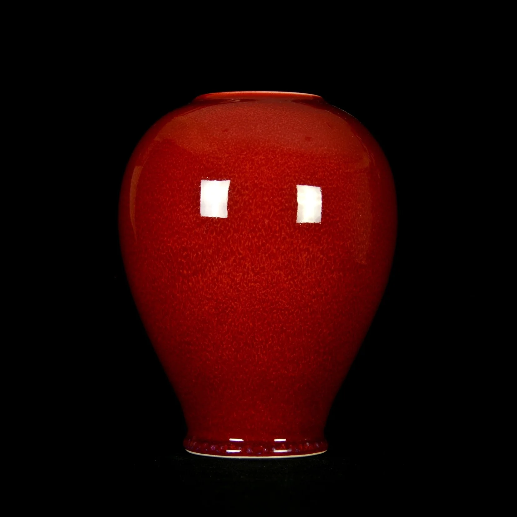 Porcelain Red Vase | Hand thrown porcelain on a potter's wheel. High Fired, Cone 10, Tom Coleman's Vegas Red Glaze, Hand Trimmed, Ceramic | Caldwell Pottery