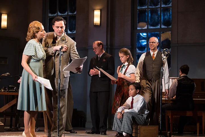 It's A Wonderful Life at Soulpepper Theatre (2016). Raquel Duffy, Gregory Prest, Derek Boyes, Thea Lapham, Richie Lawrence, Oliver Dennis, James Smith. Photo by Cylla von Tiedemann