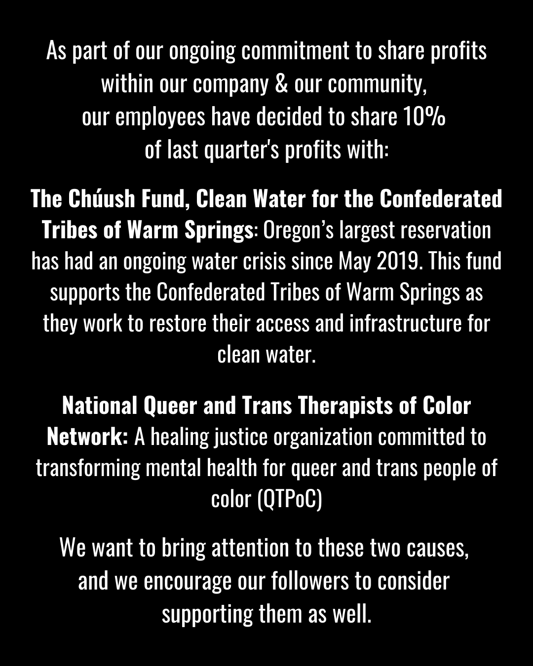 Ear Trumpet Labs Employees Commit 10% of Quarterly Profits to The Chúush Fund and National Queer and Trans Therapists of Color Network