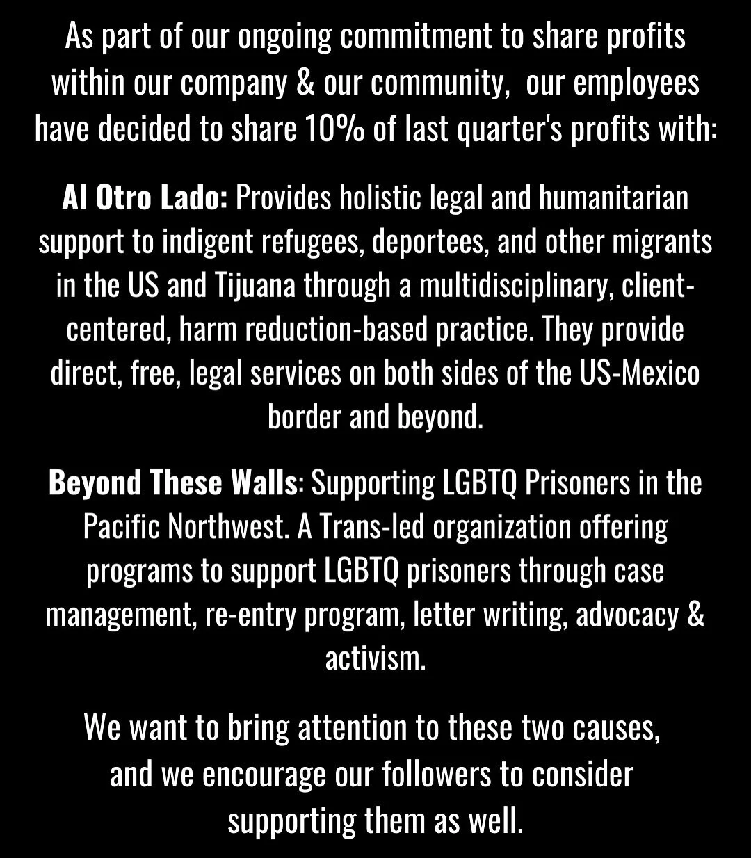 Ear Trumpet Labs Employees Commit 10% of Quarterly Profits to Al Otro Lado and Beyond These Walls