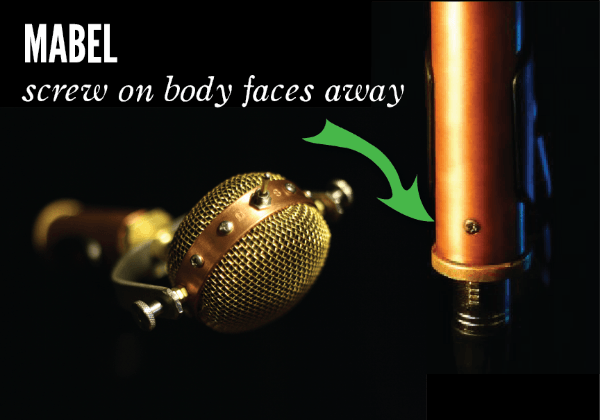 mabel microphone - screw on body faces away