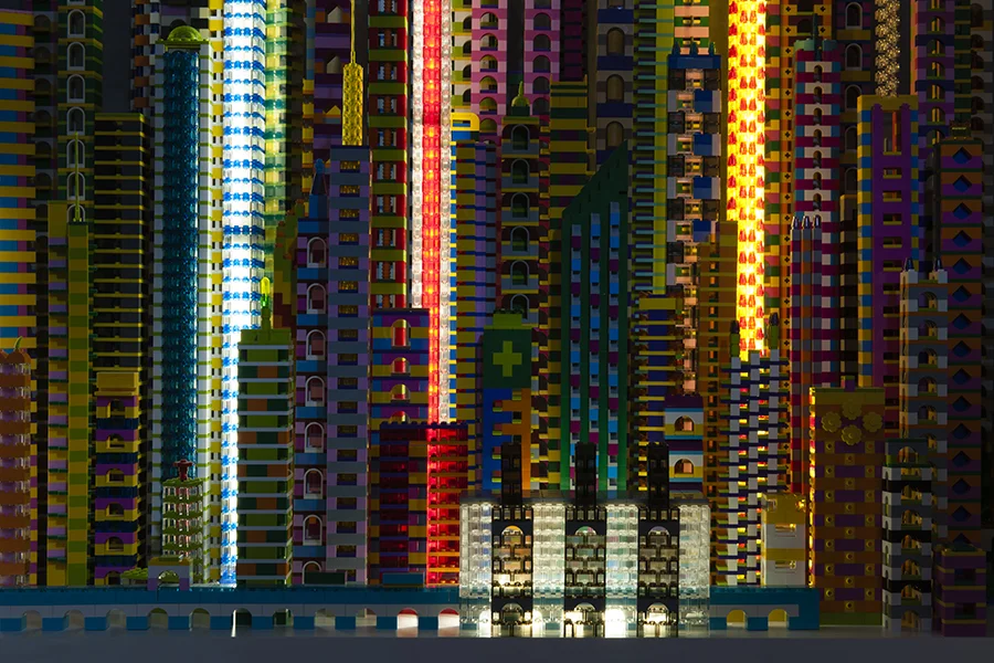 Power station lighting up the city