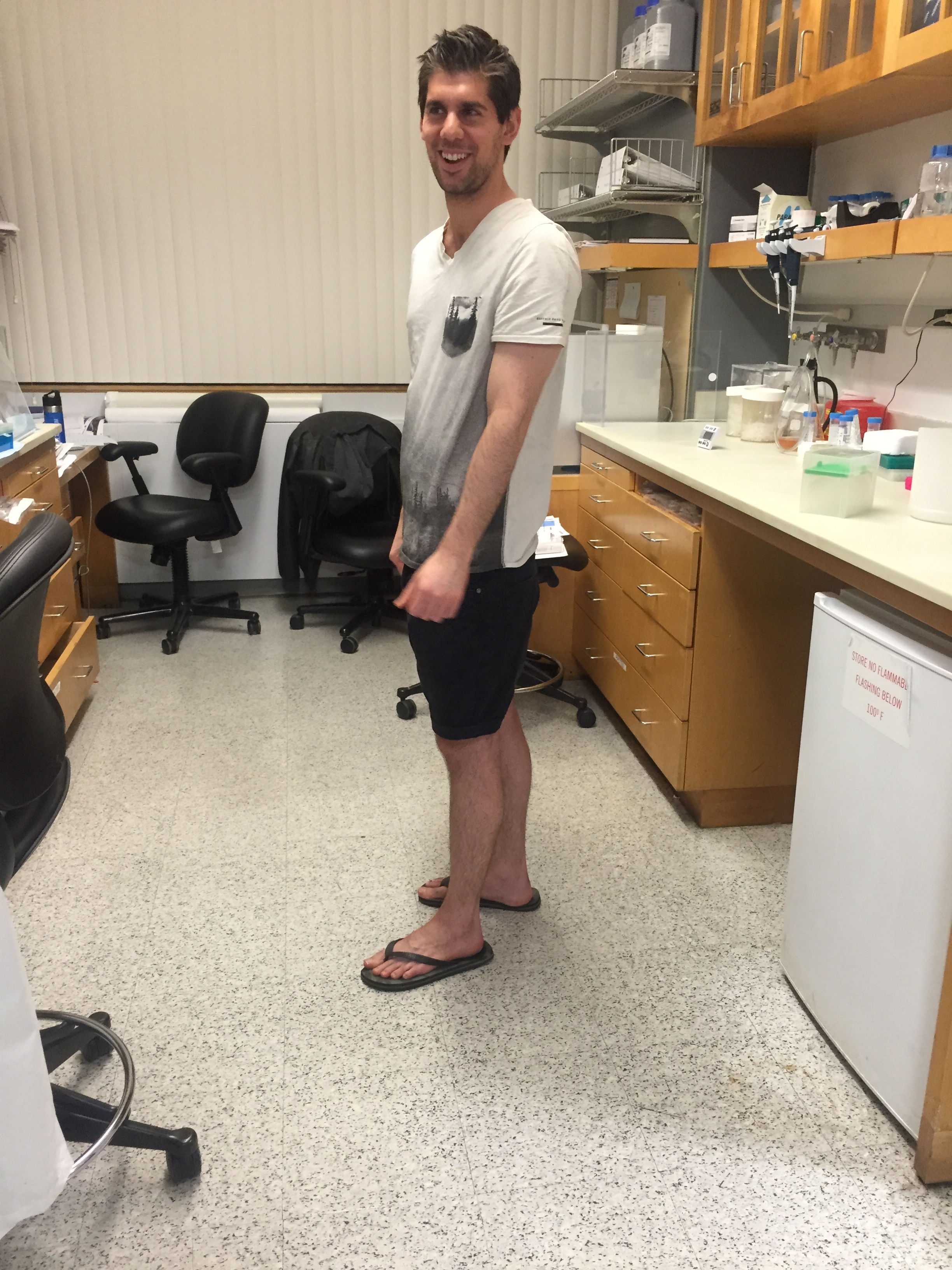 Our Australian Post-Doc in shorts in January