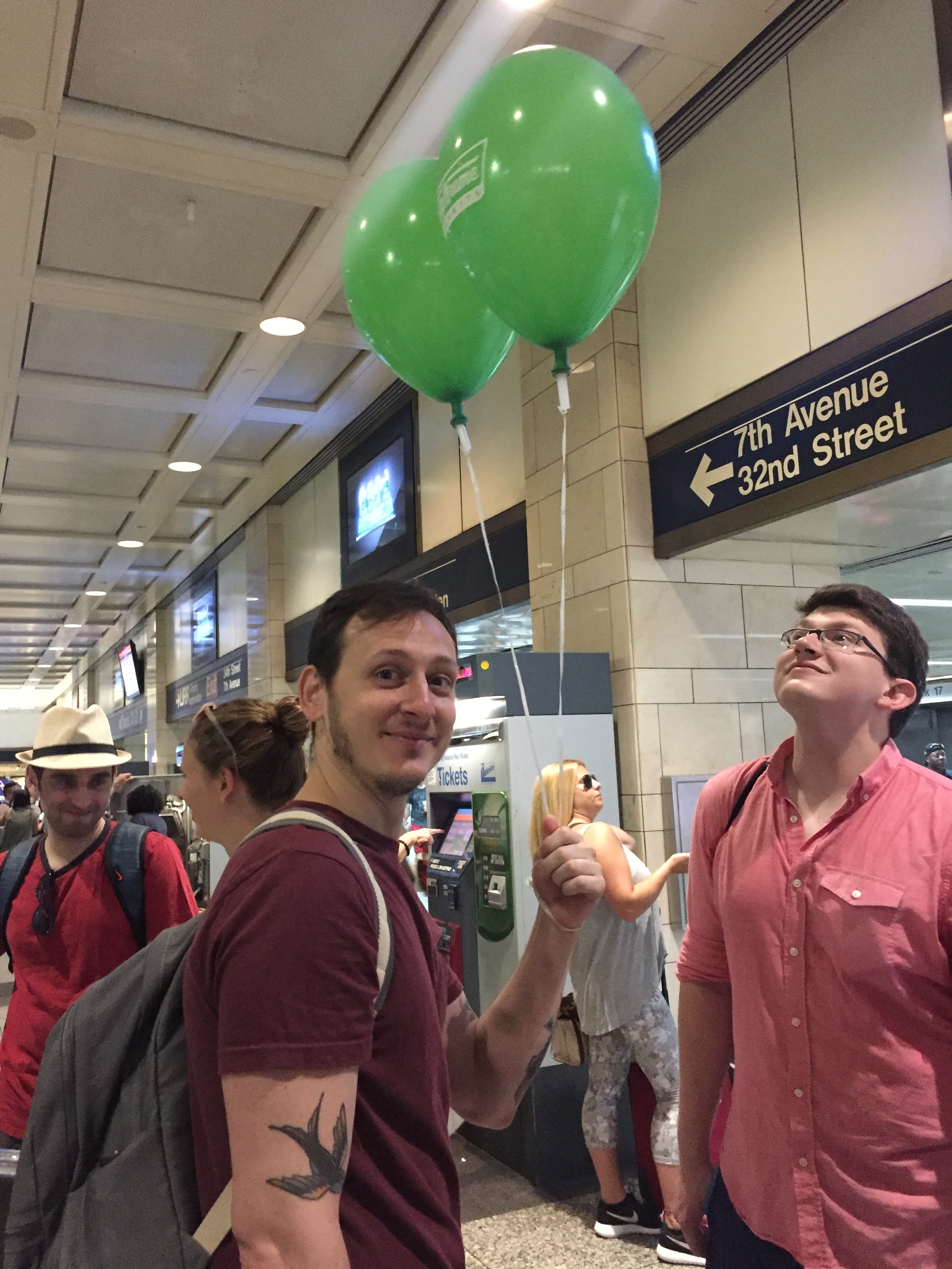 Marco and Krispy Kreme Balloons - Beach Day - August 2016