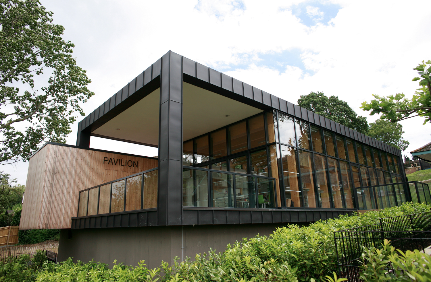 The contemporary Pavilion building at the Horniman Museum and Gardens