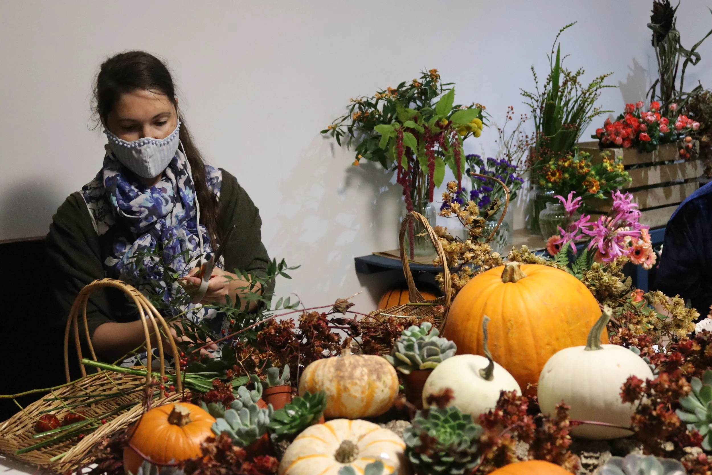 Pumpkin Floral Art Class, with Stems UK Flower School