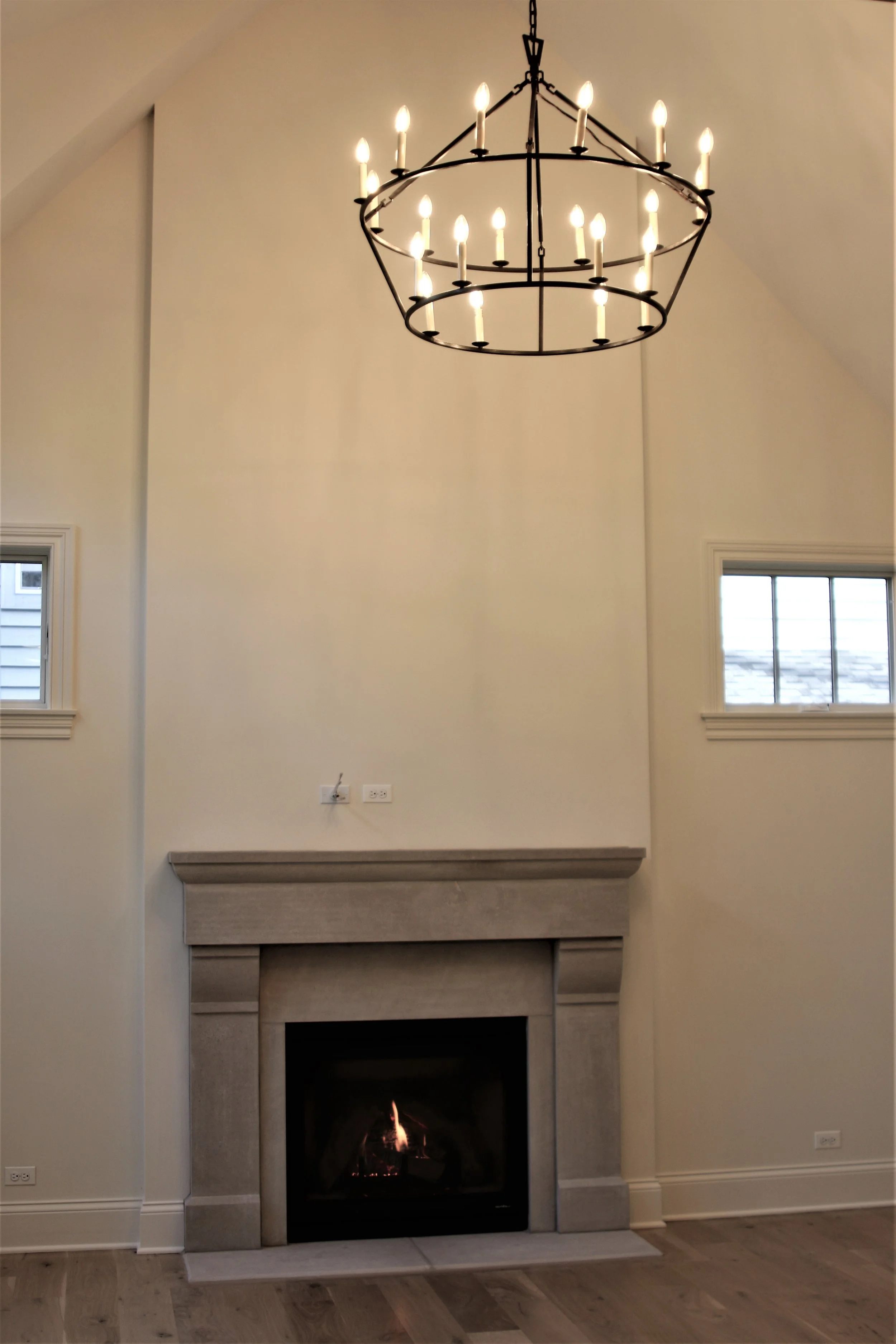 Fireplace and Light fixture.JPG