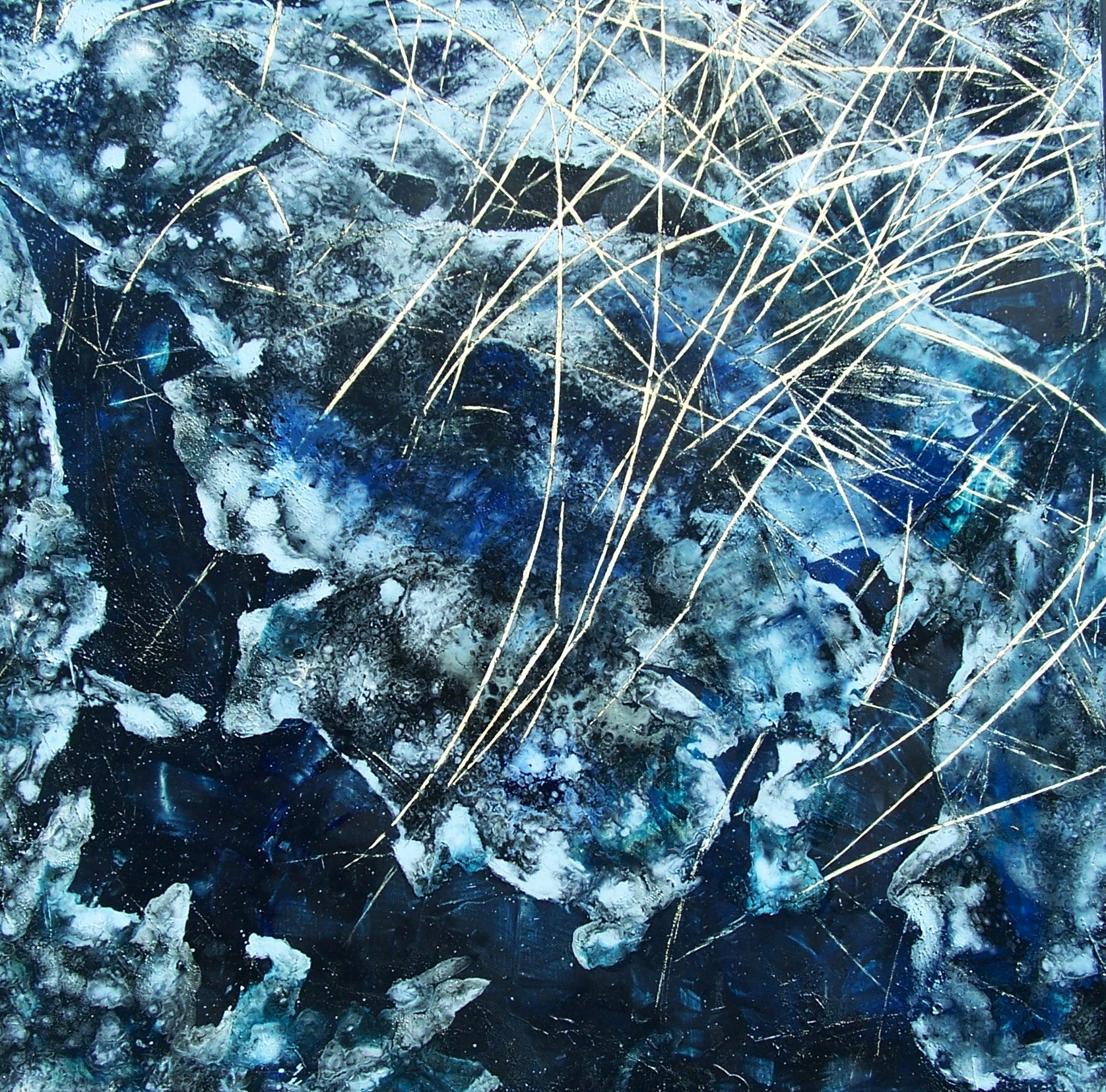 Frozen Line, Winter reeds 1, oil on canvas