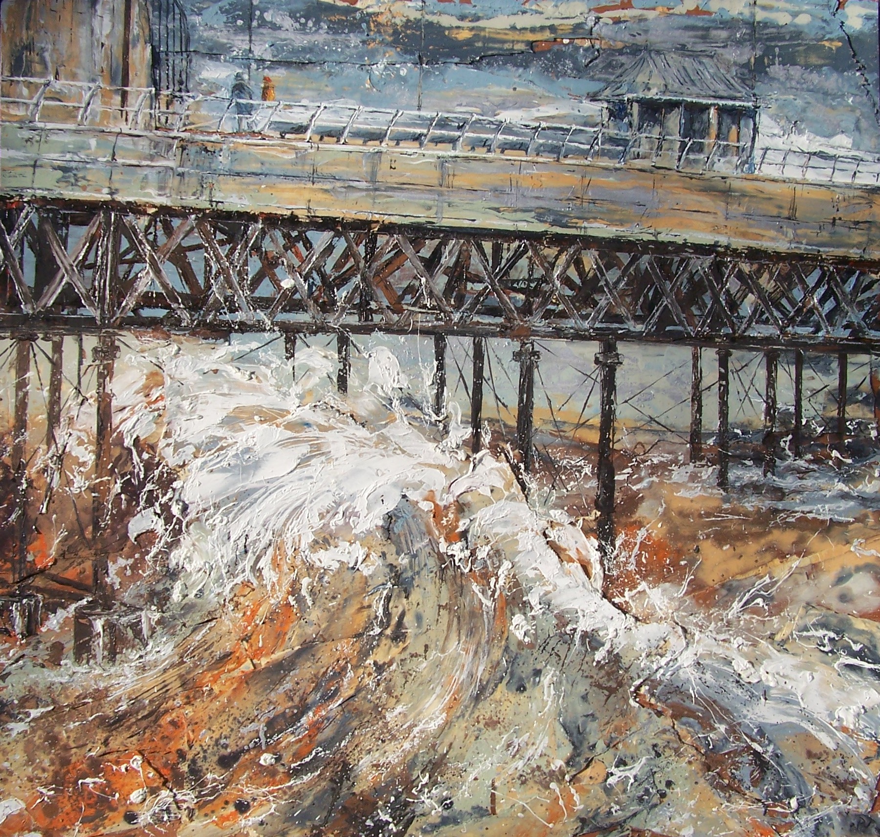 Cromer Pier 2, Oil on wood