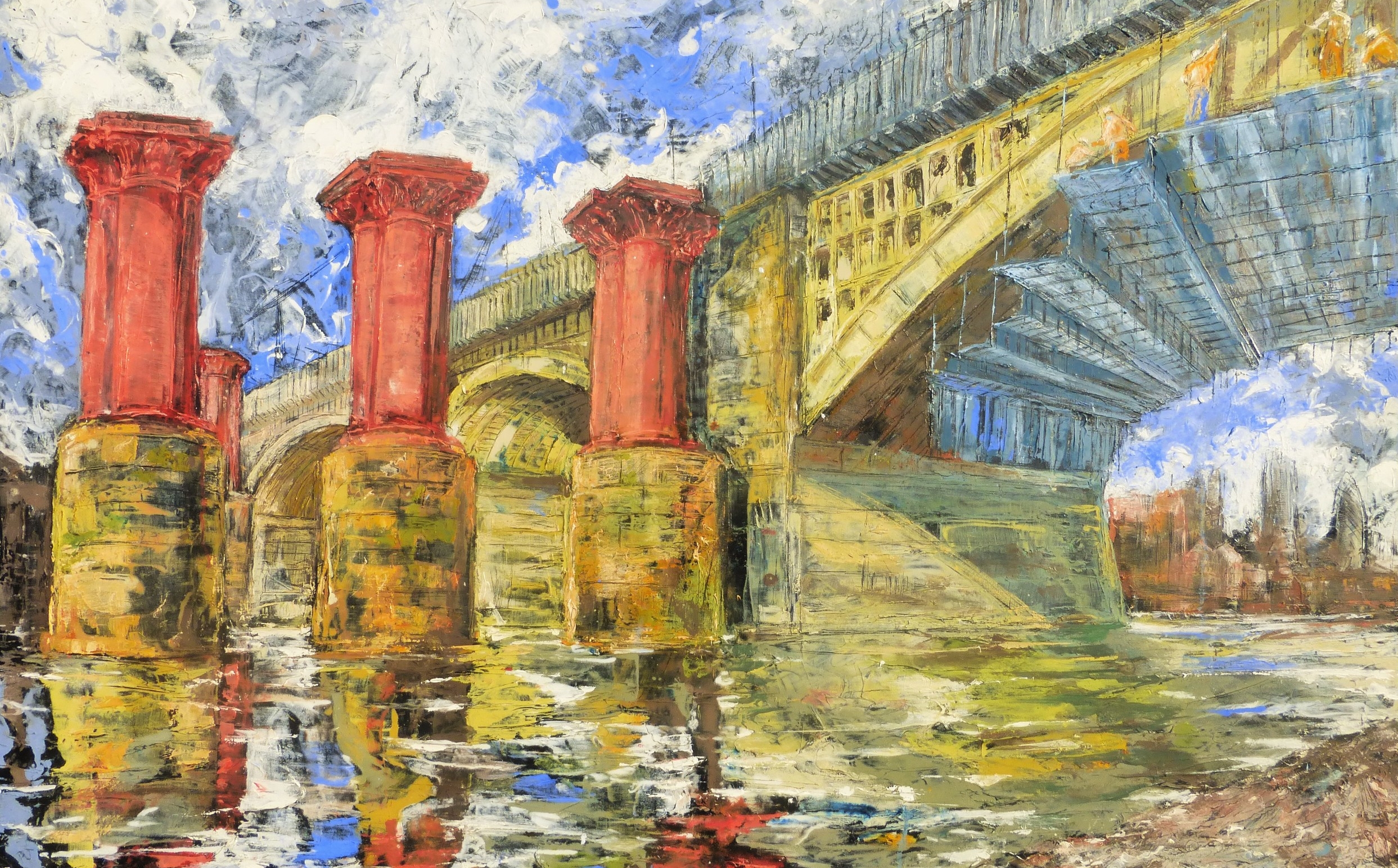 Blackfriars Bridge, Thames, London. Oil on canvas