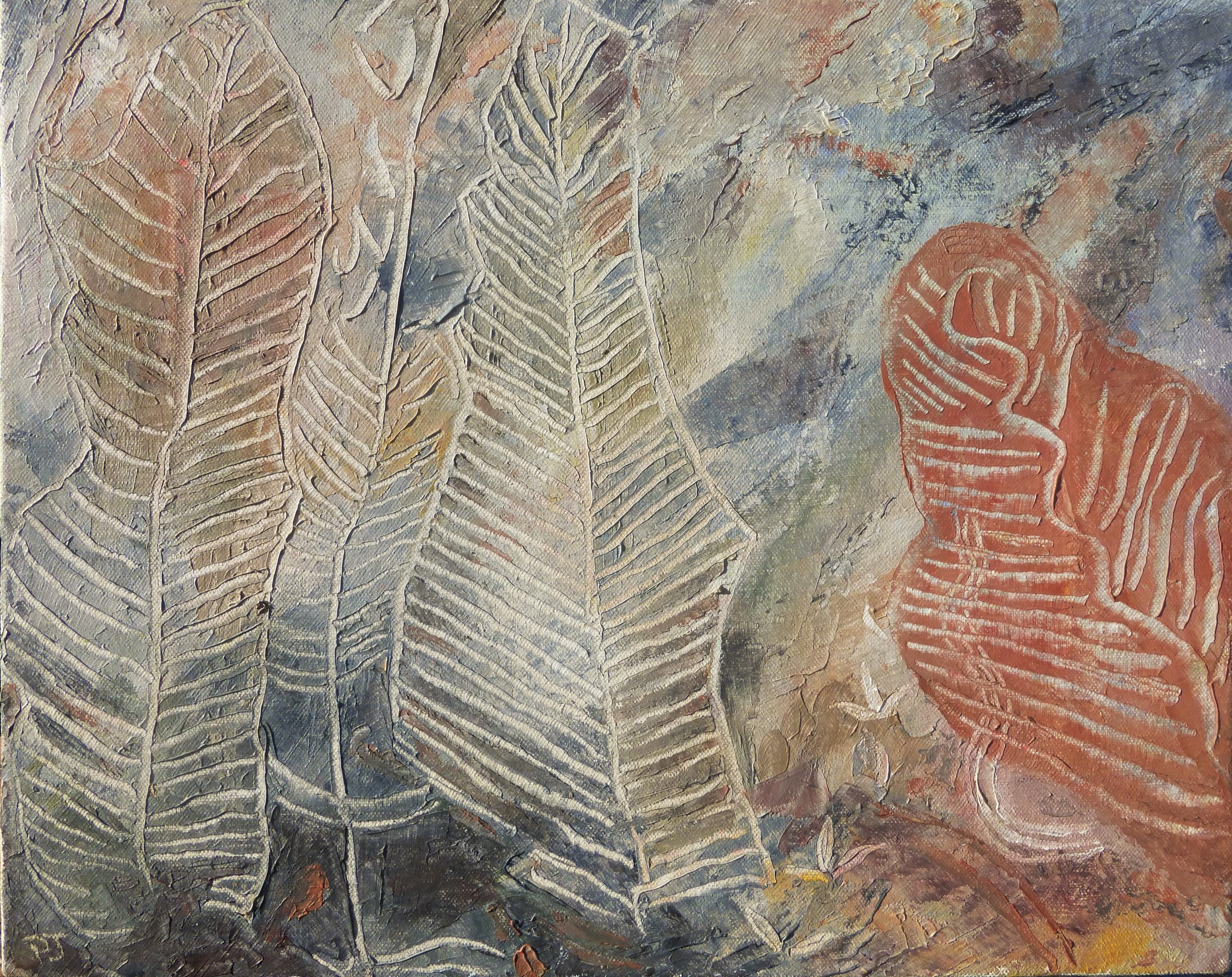 Aboriginal rock painting 3, oil on canvas 