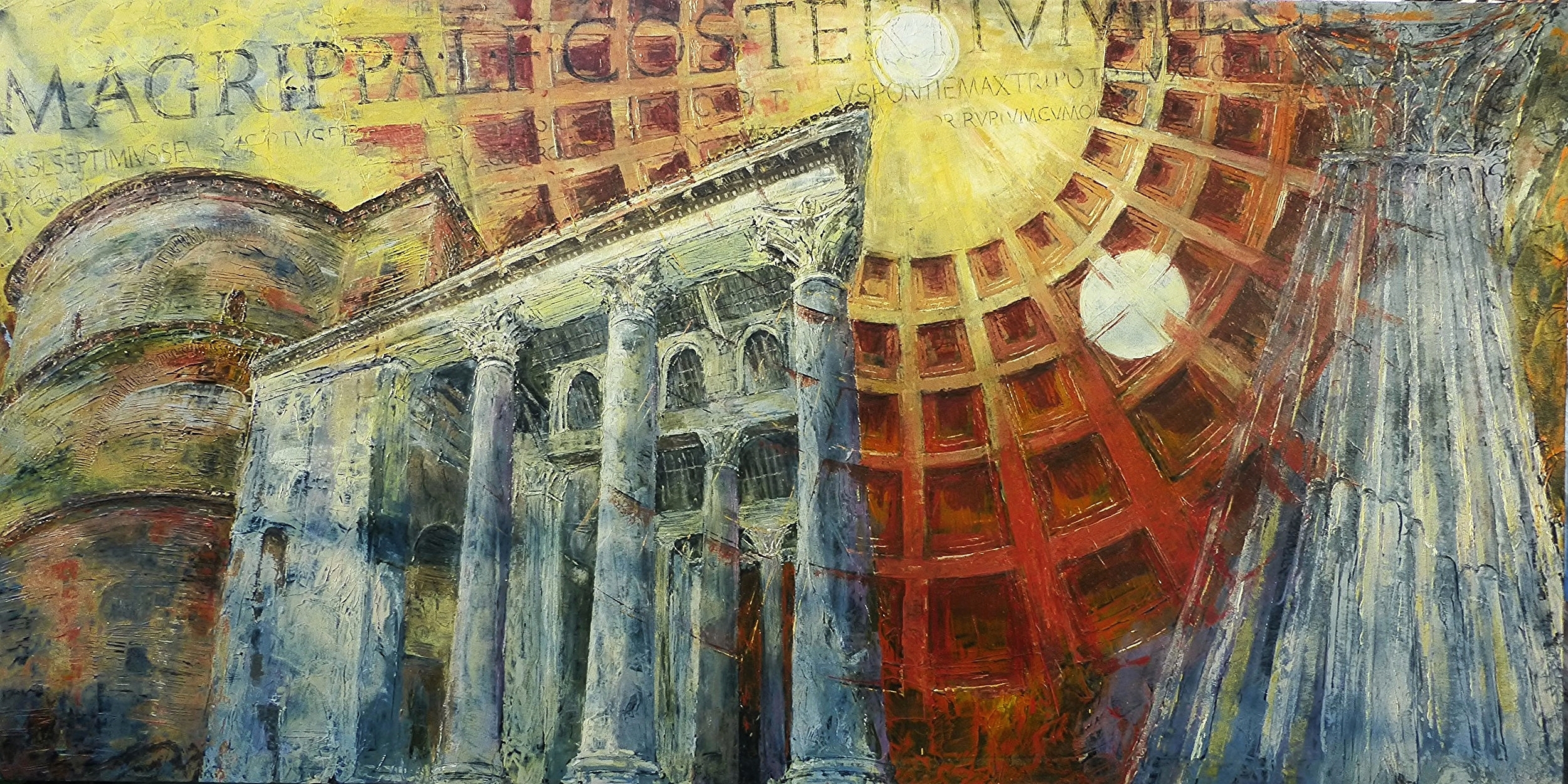 Pantheon with Oculus, Rome, Oil on canvas, 