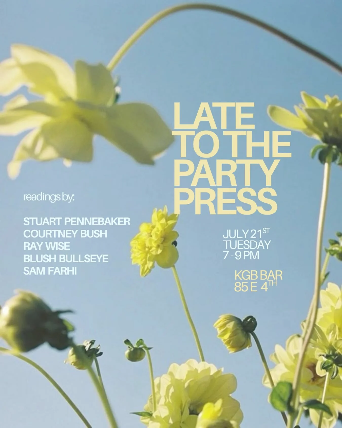 Sam Farhi @ Late to the Party Press in NYC