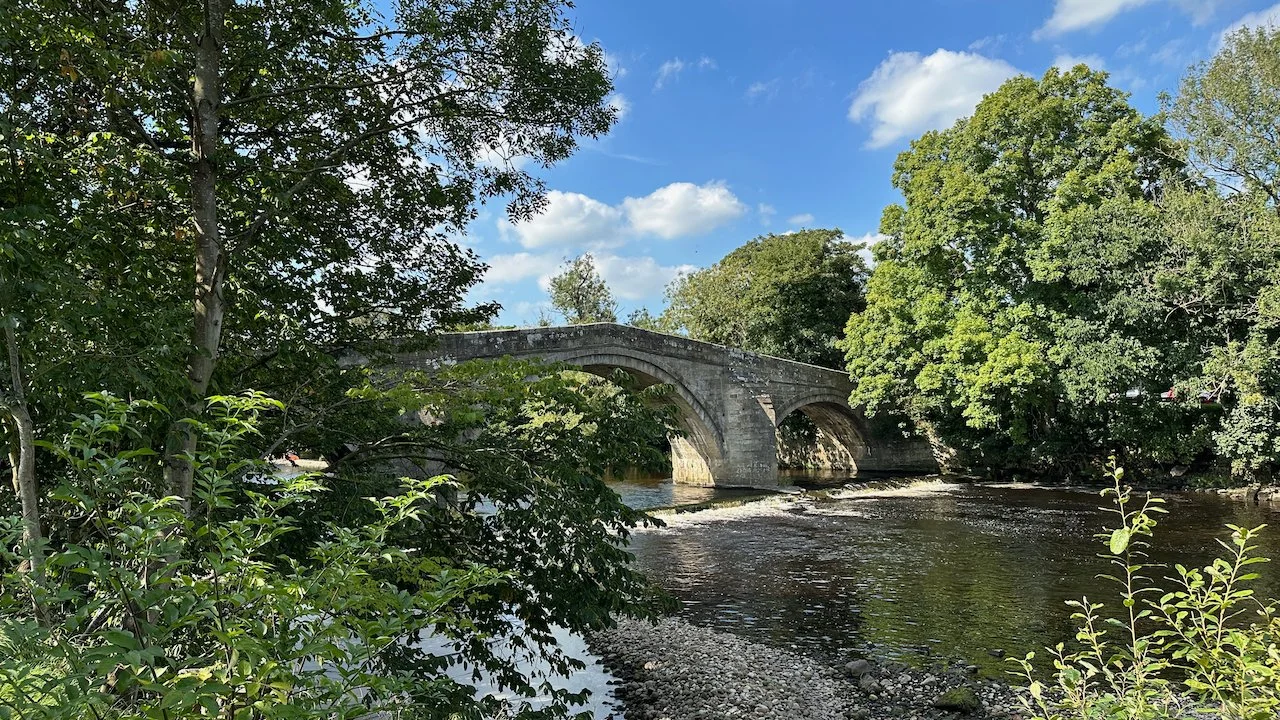  Old Bridge in Ilkley. This is the beginning of The Dales Way. 