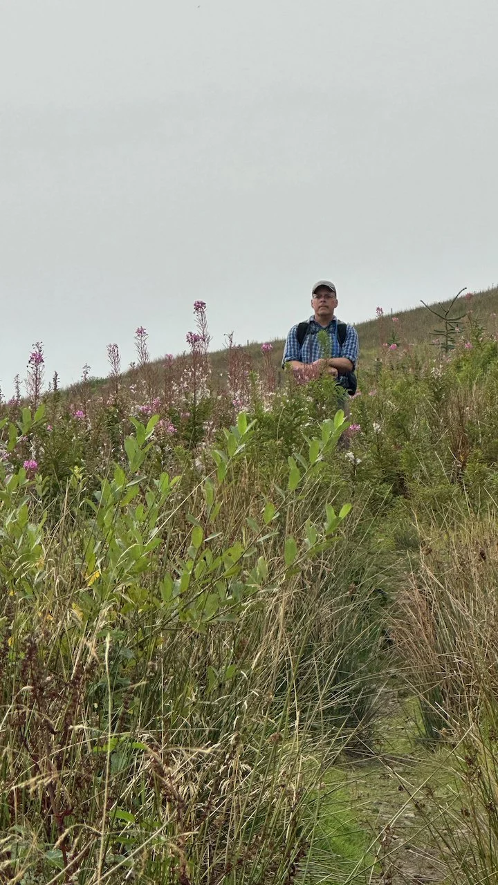  On the hillside, leading to the highest point on the trail 