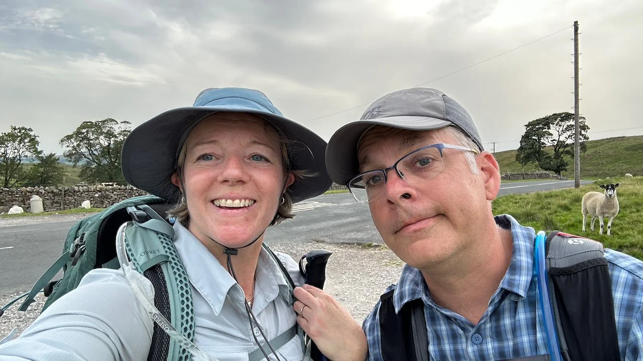  Midway point—about 40ish miles! Sheep photobombed us. 