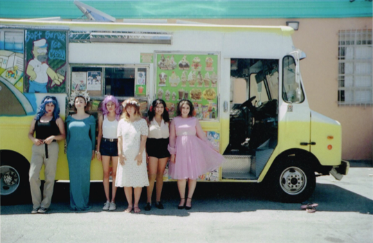 The Sad Girls all lined up for me once we wrapped at the Ice Cream Truck Depot. Shot on 35mm. 