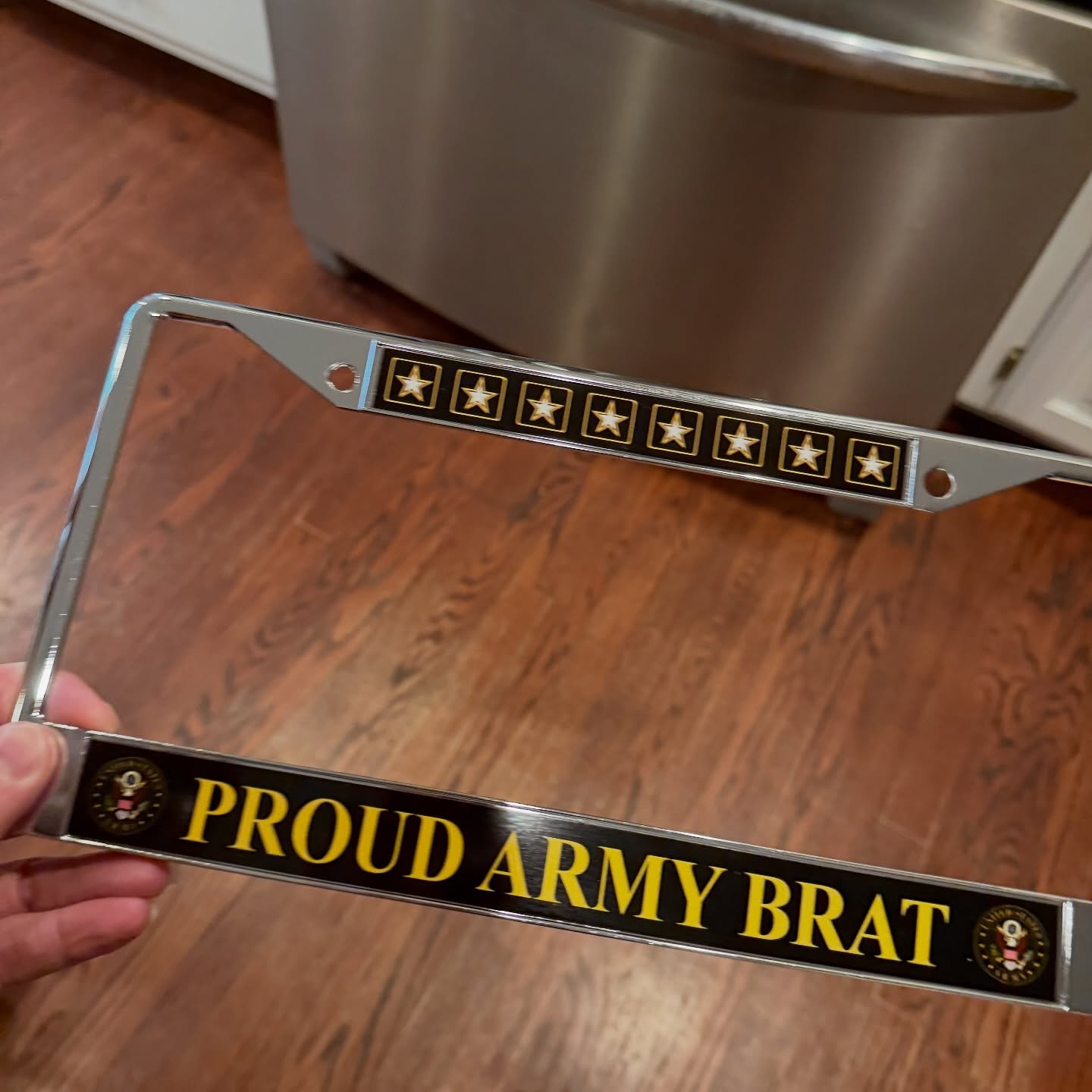 Yesterday my dad texted that he had sent me a little present in the mail. I love it so much, and also, my dad is the best. 

#armybrat