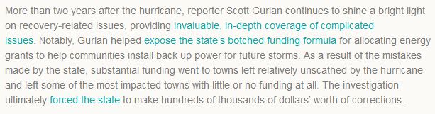 -- January, 2015 blog post from the Geraldine R. Dodge Foundation, which helped fund my coverage of New Jersey's long-term recovery from Superstorm Sandy
