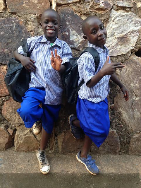 Manzi and Francois before they left for their first day of school