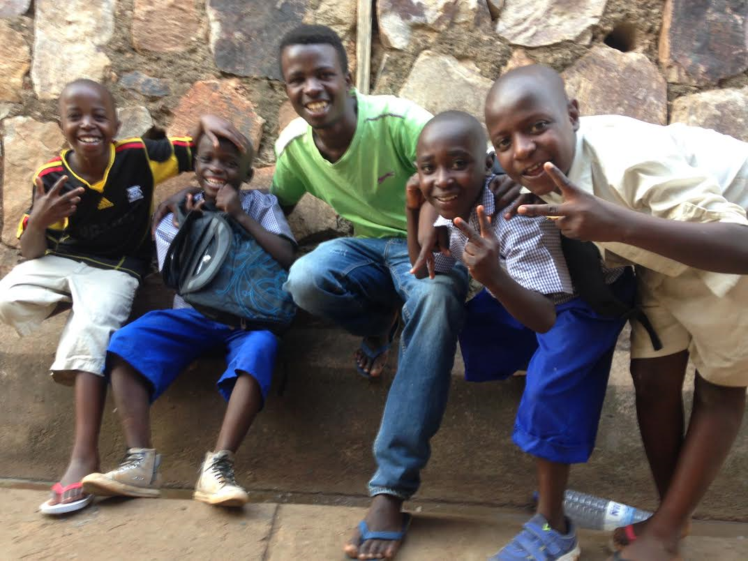 First day of school picture for Manzi and Francois