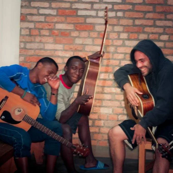 Fiston, Jack, and I jamming in Rwanda. I still don’t have a Glorified Gardeners picture. This must change this year