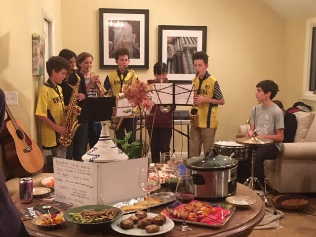 The Palmer Village Band performing for the party