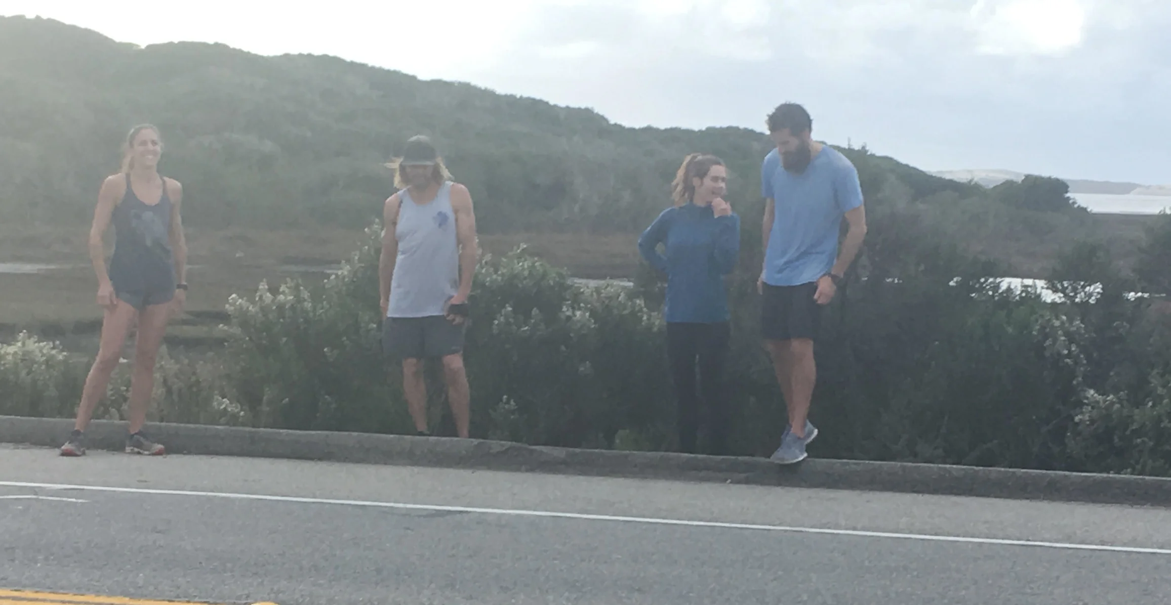 I was lucky to have these guys hang with me for the last bit of the run. You can tell who didn’t mind the break and who just wanted to get it over with!