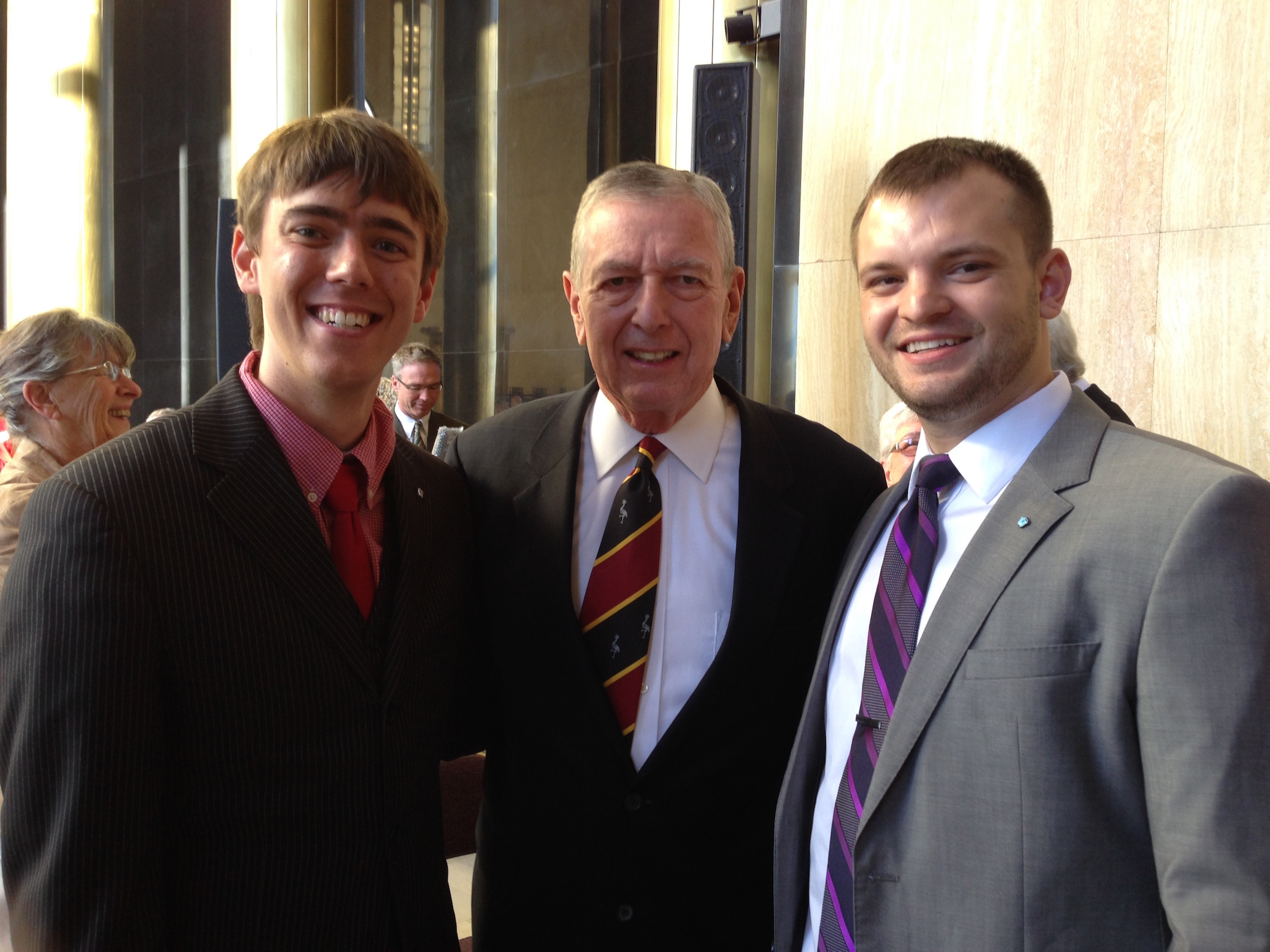 From Left to Right: NDRL Legislative Director Brock Schmeling, Former US Attorney General John Ashcroft, NDRL Executive Director Devyn Nelson.