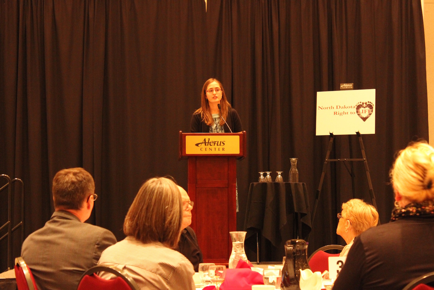 Emily Dosch - March for Life report at the Grand Forks banquet.