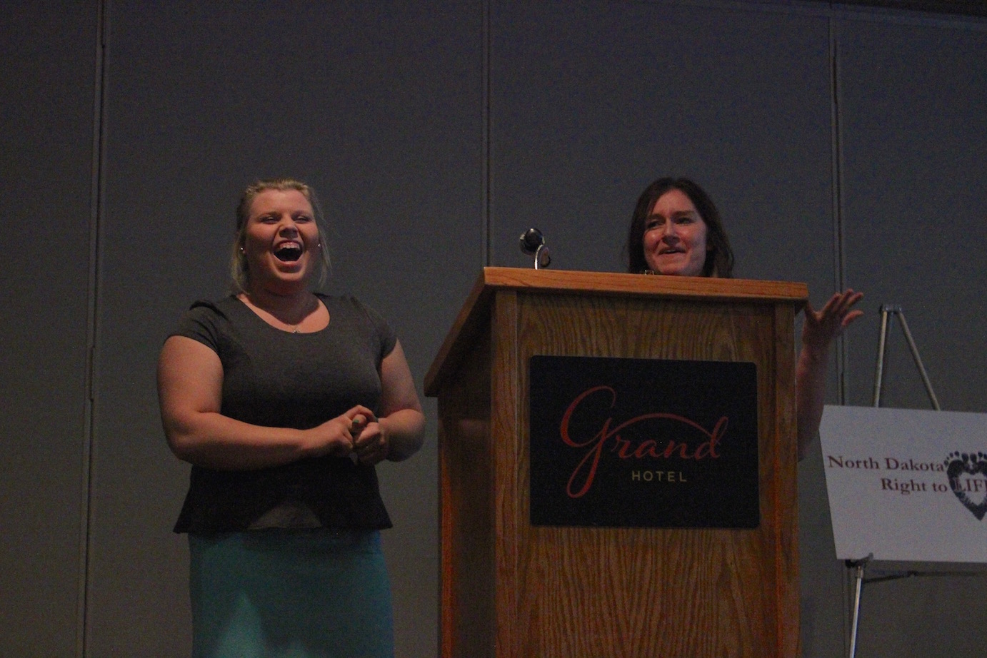 Katie Brunner & Kenzie Leintz - March for Life report at the Minot banquet.