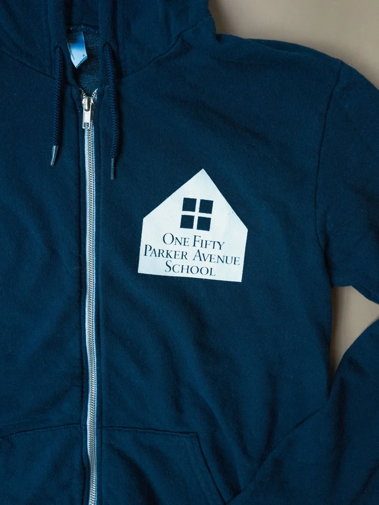 Parker Logo Zip-Up Hoodie Navy / Adult - Size M — One Fifty Parker