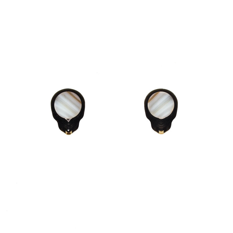 Black Tahitian Pearl Post Earrings