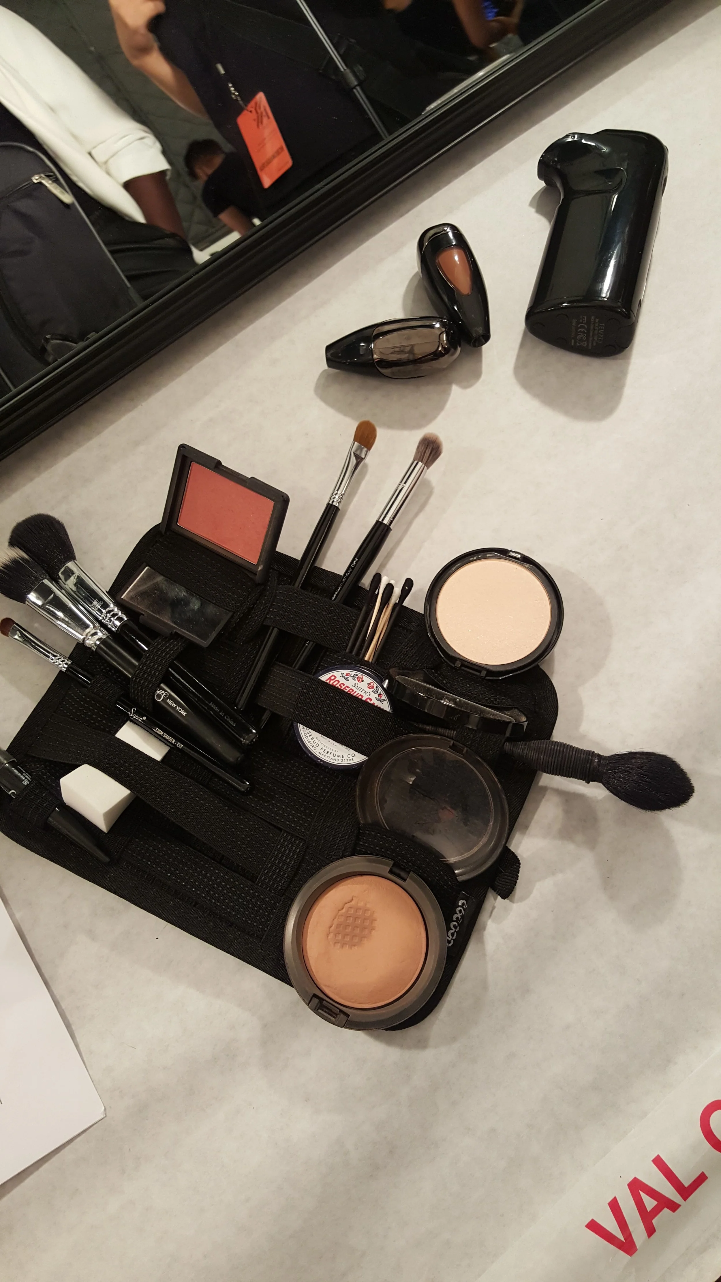 Touch up kit backstage at BCBG NYFW - per Val Garland's suggestion from Mastered Class