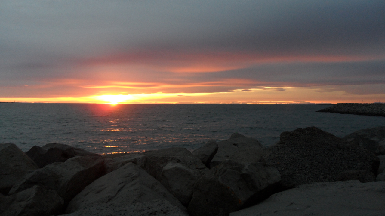 As East Coasters, we don't often get to see the sun set over the ocean. This was taken in Reykjavik on the one night we made it a point to see the (very late by our standards) sunset.