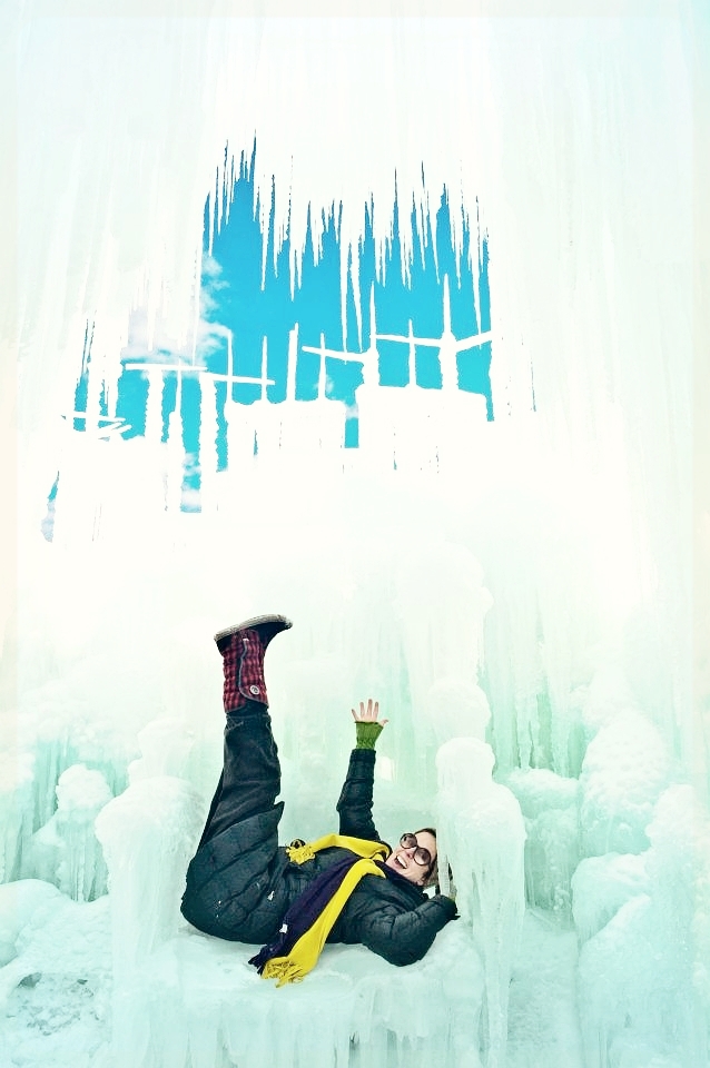 This is me having fun in an ice castle in Colorado.