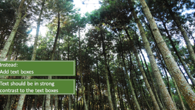 Use text boxes with images instead