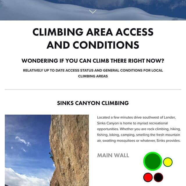 Introducing the new &ldquo;Area Conditions&rdquo; page on our website! Wondering if the place you want to climb or hike is open? Visit wildirisclimbing.com to get some quick beta! Feel free to share any  conditions updates on areas you&rsquo;ve visit